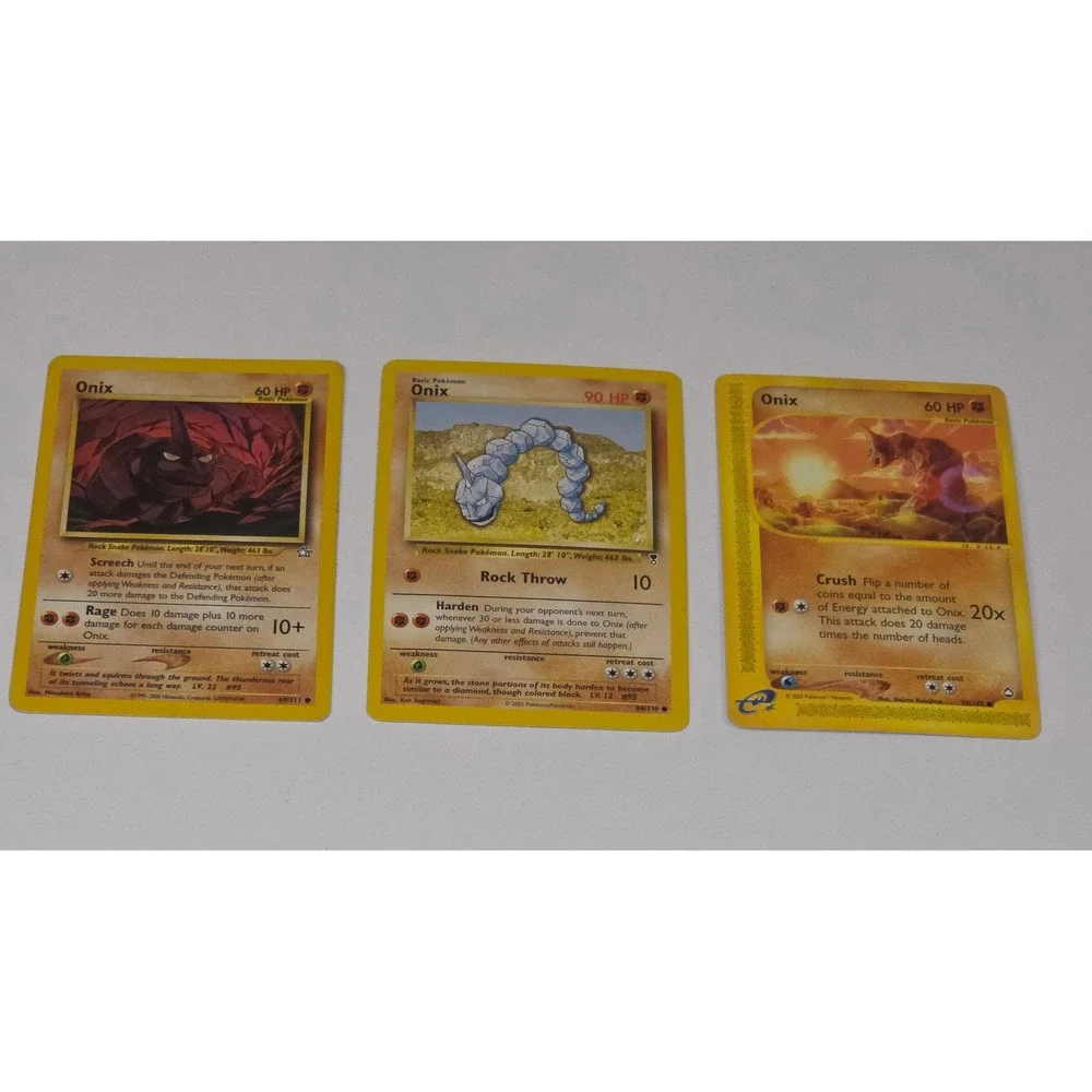 Pokemon Onix Card Lot Neo Genesis 69/111 Legendary 84/110 Aquapolis 98/147 TCG
